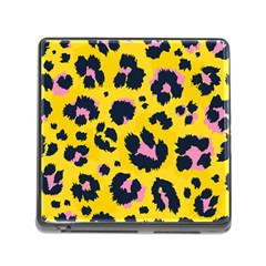 Leopard Print Seamless Pattern Memory Card Reader (Square 5 Slot)