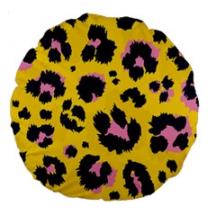 Leopard Print Seamless Pattern Large 18  Premium Round Cushions