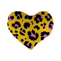 Leopard Print Seamless Pattern Standard 16  Premium Heart Shape Cushions