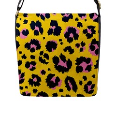 Leopard Print Seamless Pattern Flap Closure Messenger Bag (L)