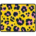 Leopard Print Seamless Pattern Double Sided Fleece Blanket (Medium)  58.8 x47.4  Blanket Front