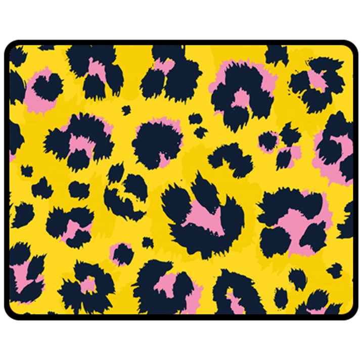 Leopard Print Seamless Pattern Double Sided Fleece Blanket (Medium) 