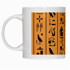 Egyptian Hieroglyphs Ancient Egypt Letters Papyrus Background Vector Old Egyptian Hieroglyph Writing White Mugs by Wegoenart