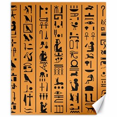 Egyptian Hieroglyphs Ancient Egypt Letters Papyrus Background Vector Old Egyptian Hieroglyph Writing Canvas 8  X 10  by Wegoenart