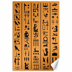 Egyptian Hieroglyphs Ancient Egypt Letters Papyrus Background Vector Old Egyptian Hieroglyph Writing Canvas 24  X 36  by Wegoenart