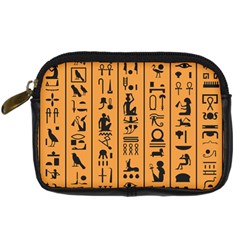 Egyptian Hieroglyphs Ancient Egypt Letters Papyrus Background Vector Old Egyptian Hieroglyph Writing Digital Camera Leather Case by Wegoenart