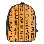 Egyptian Hieroglyphs Ancient Egypt Letters Papyrus Background Vector Old Egyptian Hieroglyph Writing School Bag (XL) Front