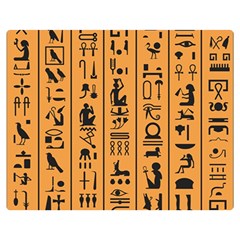 Egyptian Hieroglyphs Ancient Egypt Letters Papyrus Background Vector Old Egyptian Hieroglyph Writing Double Sided Flano Blanket (medium)  by Wegoenart