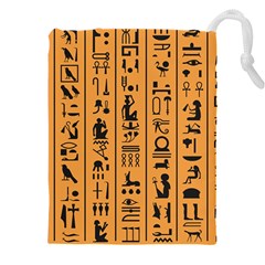 Egyptian Hieroglyphs Ancient Egypt Letters Papyrus Background Vector Old Egyptian Hieroglyph Writing Drawstring Pouch (4xl)