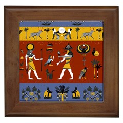 Ancient Egyptian Religion Seamless Pattern Framed Tile by Wegoenart