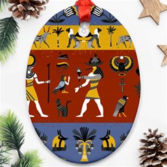 Ancient Egyptian Religion Seamless Pattern Ornament (oval) by Wegoenart