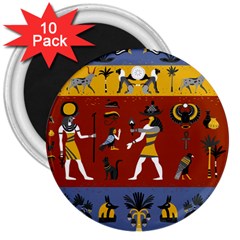 Ancient Egyptian Religion Seamless Pattern 3  Magnets (10 Pack)  by Wegoenart