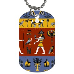 Ancient Egyptian Religion Seamless Pattern Dog Tag (one Side) by Wegoenart