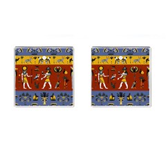 Ancient Egyptian Religion Seamless Pattern Cufflinks (square) by Wegoenart