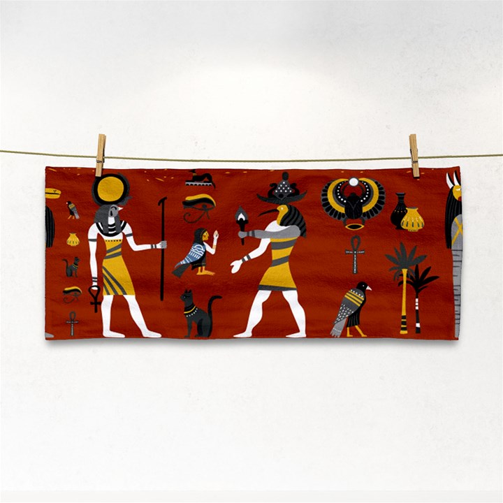 Ancient Egyptian Religion Seamless Pattern Hand Towel