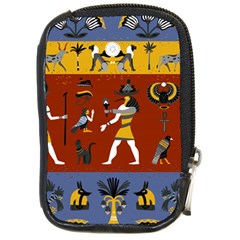 Ancient Egyptian Religion Seamless Pattern Compact Camera Leather Case by Wegoenart