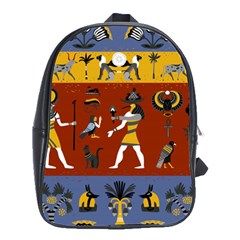 Ancient Egyptian Religion Seamless Pattern School Bag (large)