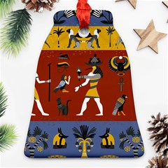 Ancient Egyptian Religion Seamless Pattern Bell Ornament (two Sides) by Wegoenart