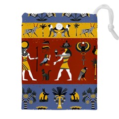 Ancient Egyptian Religion Seamless Pattern Drawstring Pouch (5xl)