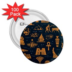 Dark Seamless Pattern Symbols Landmarks Signs Egypt 2 25  Buttons (100 Pack)  by Wegoenart