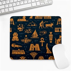 Dark Seamless Pattern Symbols Landmarks Signs Egypt Large Mousepads by Wegoenart