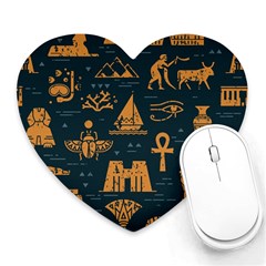 Dark Seamless Pattern Symbols Landmarks Signs Egypt Heart Mousepads by Wegoenart