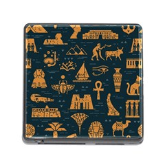 Dark Seamless Pattern Symbols Landmarks Signs Egypt Memory Card Reader (square 5 Slot) by Wegoenart