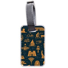 Dark Seamless Pattern Symbols Landmarks Signs Egypt Luggage Tag (two Sides) by Wegoenart