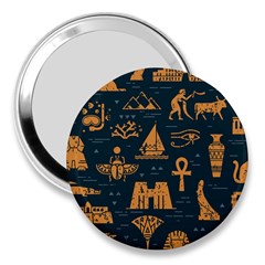 Dark Seamless Pattern Symbols Landmarks Signs Egypt 3  Handbag Mirrors by Wegoenart