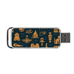 Dark Seamless Pattern Symbols Landmarks Signs Egypt Portable Usb Flash (two Sides) by Wegoenart