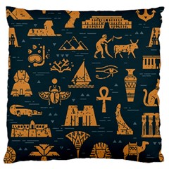 Dark Seamless Pattern Symbols Landmarks Signs Egypt Standard Flano Cushion Case (one Side) by Wegoenart