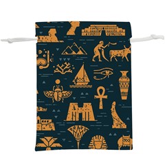 Dark Seamless Pattern Symbols Landmarks Signs Egypt  Lightweight Drawstring Pouch (xl) by Wegoenart