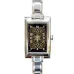 Luxury Golden Mandala Background Rectangle Italian Charm Watch Front