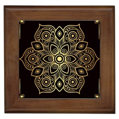 Luxury Golden Mandala Background Framed Tile by Wegoenart