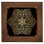 Luxury Golden Mandala Background Framed Tile Front