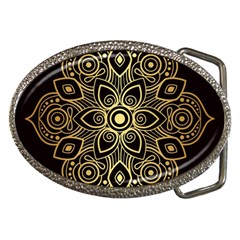 Luxury Golden Mandala Background Belt Buckles by Wegoenart