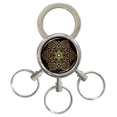 Luxury Golden Mandala Background 3-ring Key Chain by Wegoenart