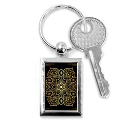 Luxury Golden Mandala Background Key Chain (rectangle) by Wegoenart