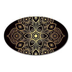 Luxury Golden Mandala Background Oval Magnet by Wegoenart