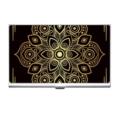 Luxury Golden Mandala Background Business Card Holder by Wegoenart