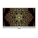 Luxury Golden Mandala Background Business Card Holder Front