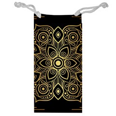 Luxury Golden Mandala Background Jewelry Bag by Wegoenart