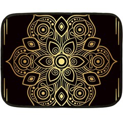 Luxury Golden Mandala Background Fleece Blanket (mini) by Wegoenart