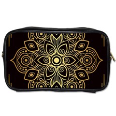 Luxury Golden Mandala Background Toiletries Bag (one Side) by Wegoenart