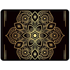 Luxury Golden Mandala Background Fleece Blanket (large)  by Wegoenart