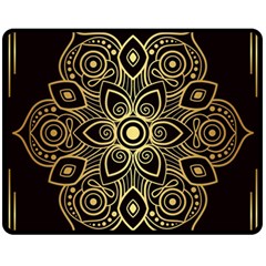 Luxury Golden Mandala Background Fleece Blanket (medium)  by Wegoenart