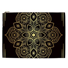 Luxury Golden Mandala Background Cosmetic Bag (xxl) by Wegoenart