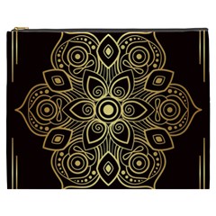 Luxury Golden Mandala Background Cosmetic Bag (xxxl) by Wegoenart