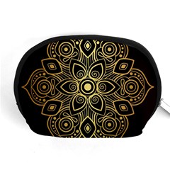 Luxury Golden Mandala Background Accessory Pouch (medium) by Wegoenart