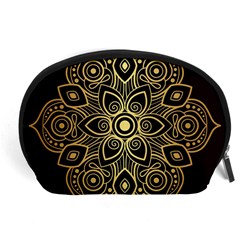 Luxury Golden Mandala Background Accessory Pouch (large) by Wegoenart